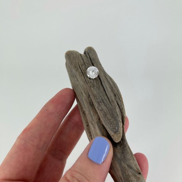 VINTAGE 💎 925 STERLING CZ . ALR 2 CARAT STUD POST SINGLE EARRING . FAUX DIAMOND - Picture 12 of 17